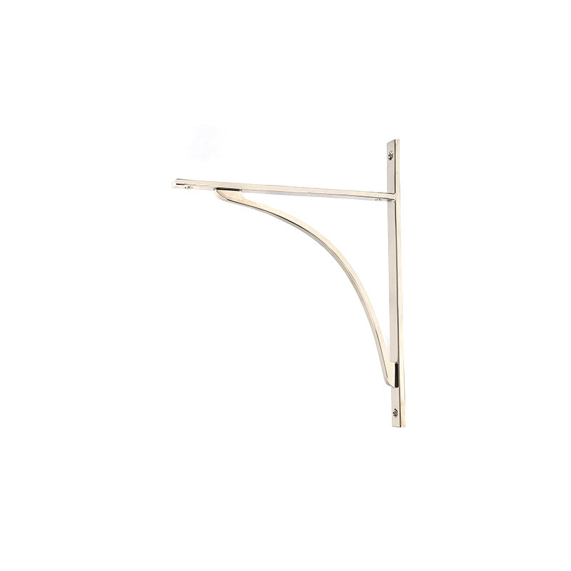 Apperley Shelf Bracket, Polished Nickel, 31.4cm H x 9.8cm W x 2cm D