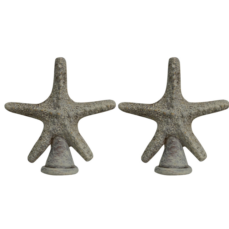 Cashous Starfish Lamp Finial, Weathered White
