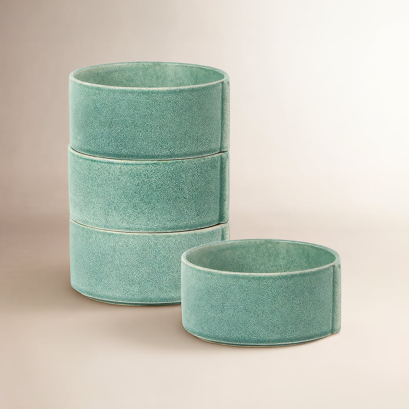 Stone Lain Bao 4-Piece Bowl Set Stoneware, Green