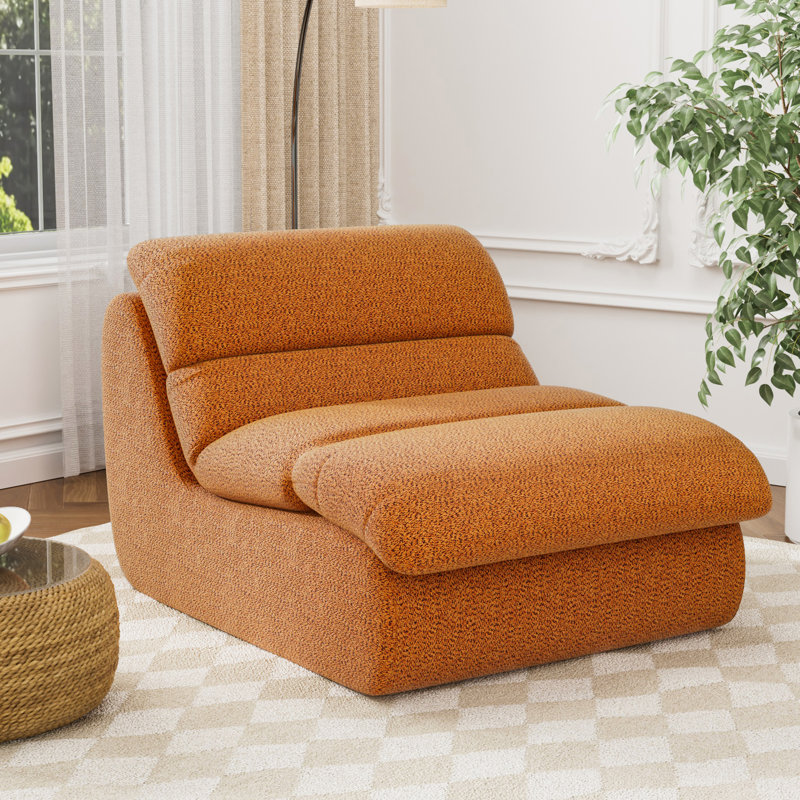 Chaise d'appoint rembourrée, Orange