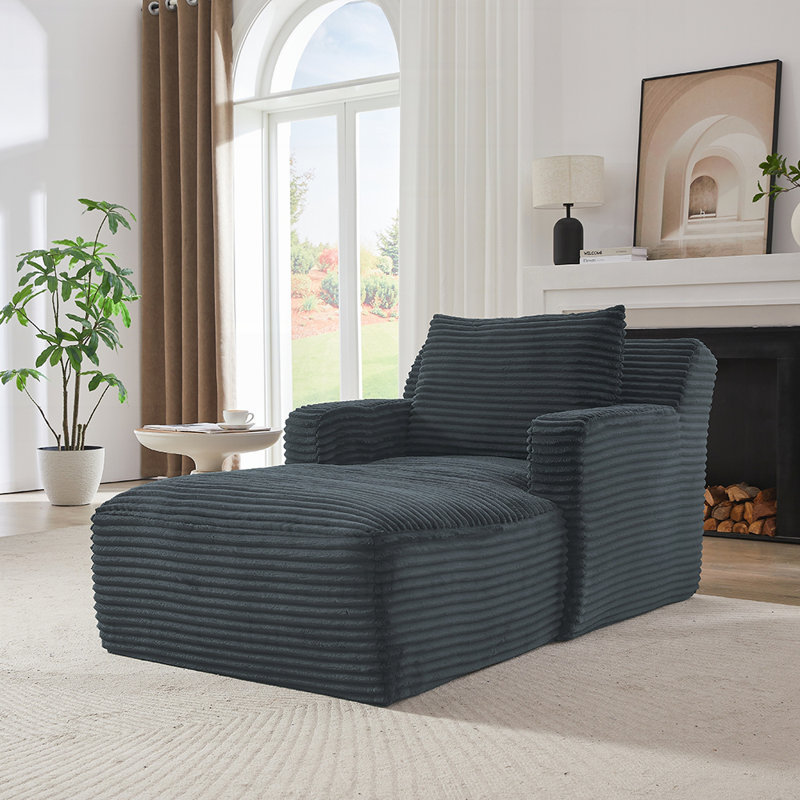 Méridienne intérieure simple, revêtement en velours côtelé moderne, aucun assemblage requis, canapé-lit confortable pour le salon, le bureau, l’appartement