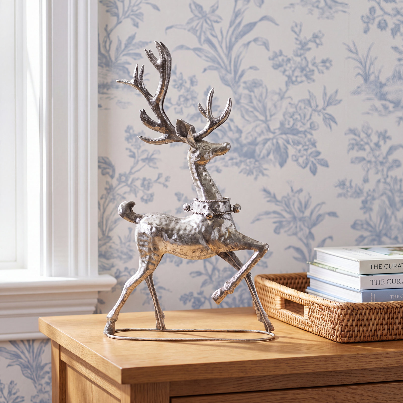 Hammered Metal Holiday Reindeer (Set of 2)