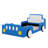 Twin Size Race Car Shaped Platform Bed With Rolling Wheels For Kids-1573932383