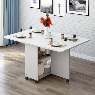 Table de salle à manger pliante multifonctionnelle avec roulettes, table compacte compacte pour les petits espaces