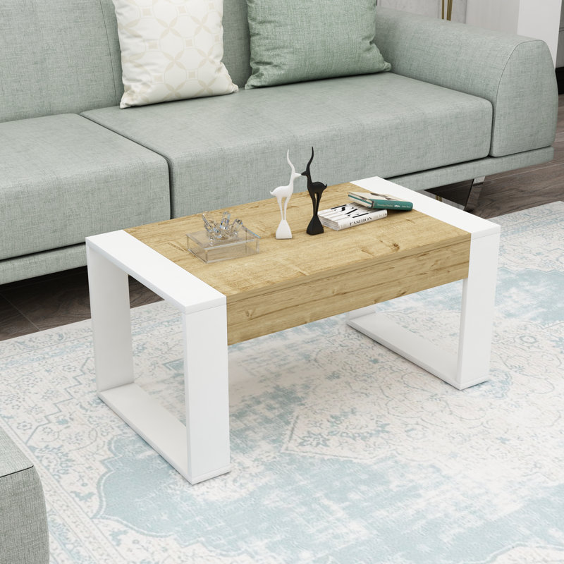 Verda Four Leg Coffee Table, Sapphire Oak, White