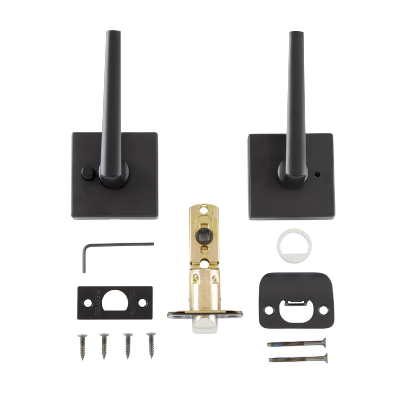 Delaney Vida Privacy (Bed/Bath) Door Lever w/ square trim Matte Black