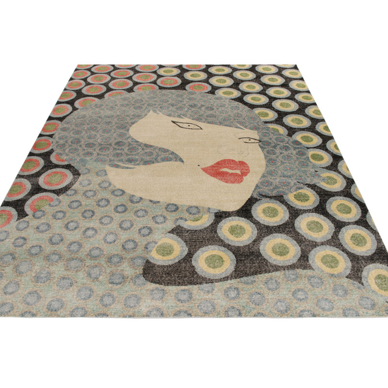 Distressed Homage Hand Knotted Wool Animal Print Area Rug, Rectangle 9' x 12'
