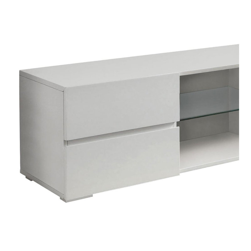 Console à 4 tiroirs blanc brillant