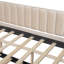 Lit de jour double rembourré avec support pour lit gigogne et lattes de bois, beige (Ancien SKU: LP000121AAA)