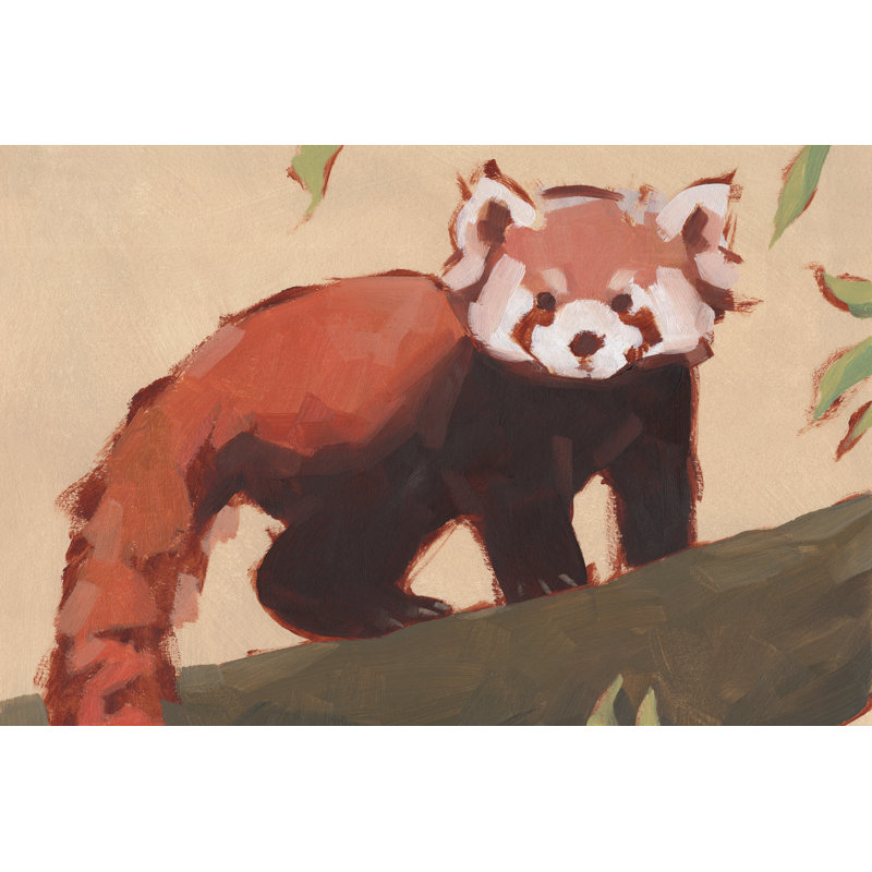 Red Panda I by Jacob Green - Painting, Black Floater Framed, 30cm H x 46cm W