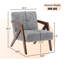 Chaise d'appoint Mid-Century rembourrée en bois d'hévéa avec pieds en bois-1589895408