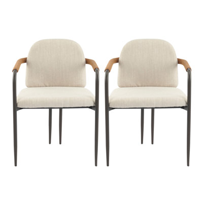 Christopher Knight Home 21.75" W x 23.75" D x 30.75" H Iron Frame Fabric Upholstered Set of 2 Dining Chairs