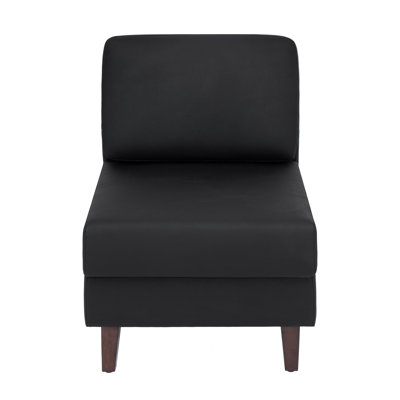 Fauteuil moyen sans accoudoirs commercial avec pieds en bois massif