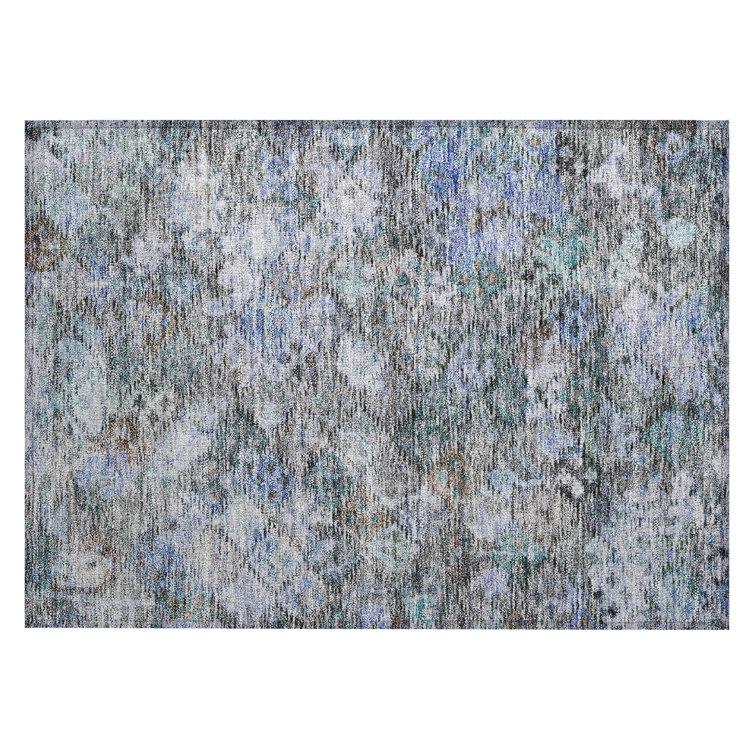 Machine Washable Indoor/Outdoor Chantille ACN1109 Blue Rug