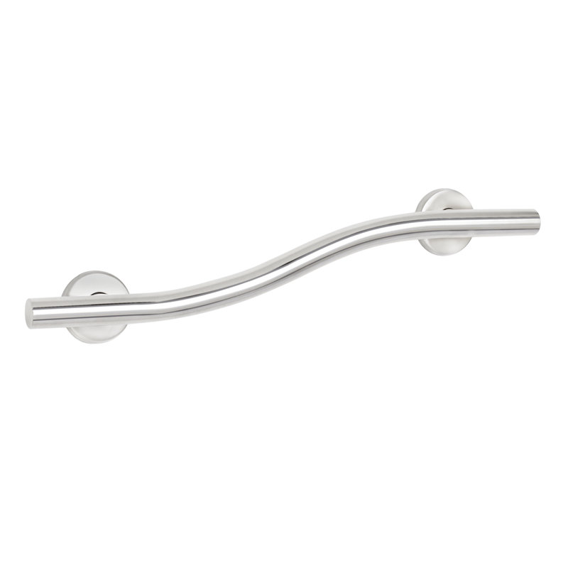 Lifestyle & Wellness Stainless Steel Wave Grab Bar, Satin Stainless, 5.35" H x 24" W