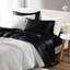 Drap de luxe noir 7 pièces en satin 100% satin, froissé, doux sur les cheveux, 1 plat, 2 ajustés, 4 taies d'oreiller à surface lisse, réduit les frisottis,