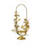 Porte-bougie pilier en fer avec motif floral doré-247963012