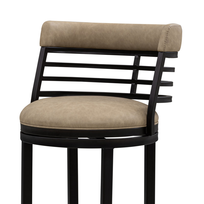 Tabouret de bar pivotant à hauteur de comptoir Conover, Brun, Tabouret de comptoir (siège d'une hauteur de 26 p