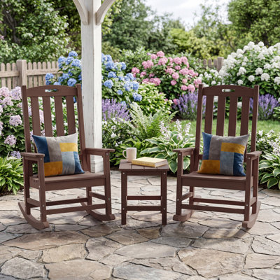 Oversized HIPS Outdoor Rocking Chair Set of 2,Patio Chair Garden Rocking Chair