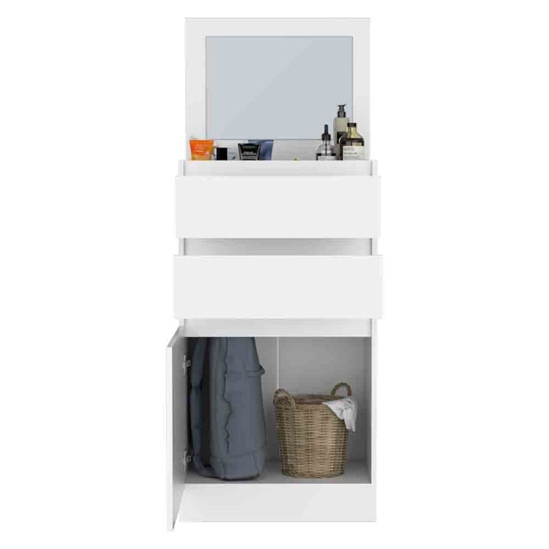 Commode avec tiroirs et armoire, Blanc