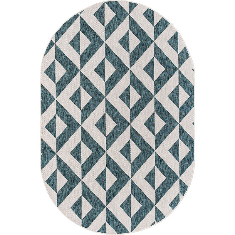 Tapis d'extérieur couleur sauge, Ovale 5 pi 3 po x 8 pi