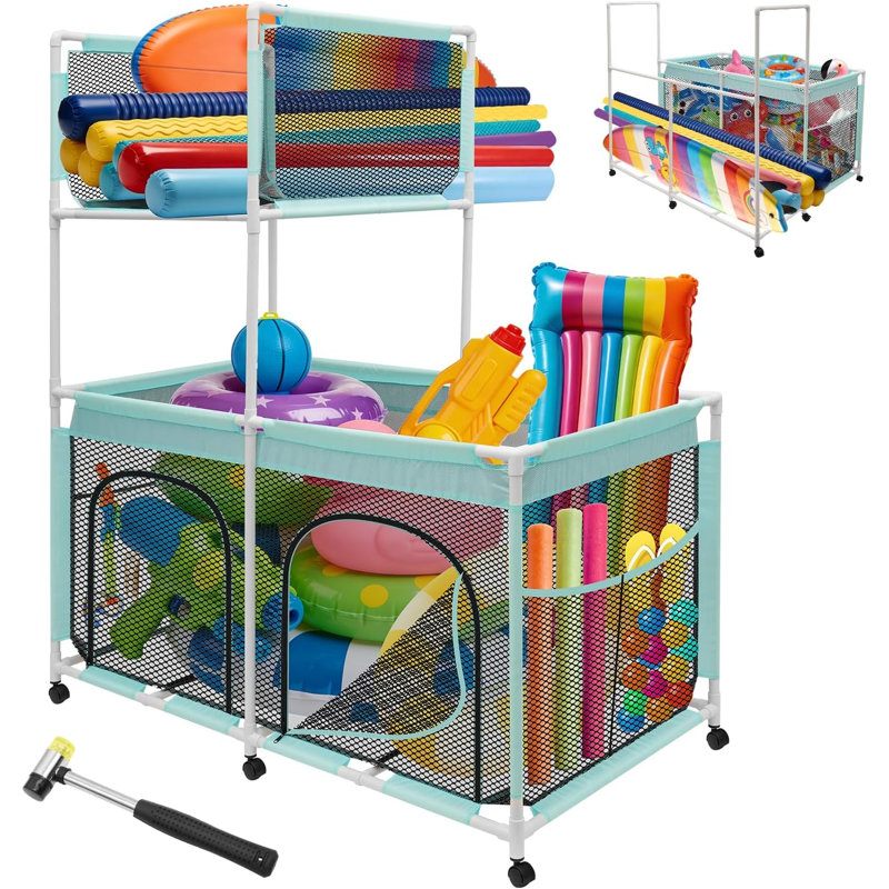Pool Float Storage Bin 271 Gallon - 2-in-1 XX-Large Outdoor Pool Toy Storage Holder