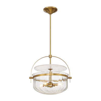 Natavius 4-Light Convertible Semi-Flush or Pendant in Brass