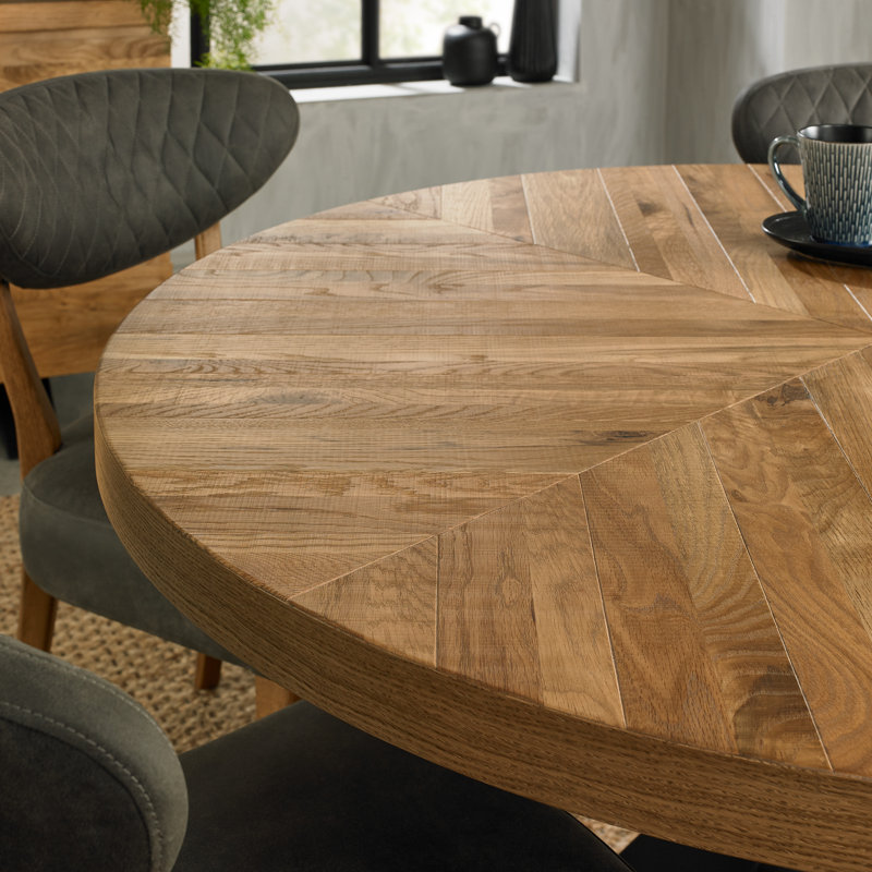 Stpeter Round Dining Table, Rustic Oak