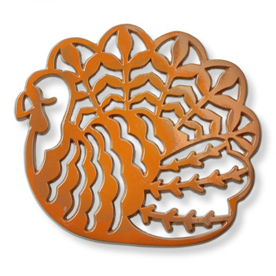 Turkey Trivet Orange Metal Fall Harvest