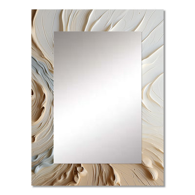 White and gold champagne flow III - Champagne Wall Mirror, Traditional Decorative Mirror, Printed Metal Art