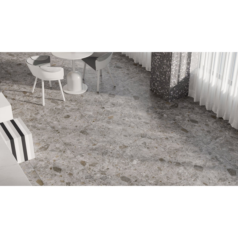 Carreau de mur et de sol en porcelaine 24 po x 24 po, Gris