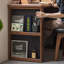 Bureau en bois massif en forme de L brun noisette avec 2 tiroirs-1185026721