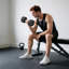 20KG Single Rubber Hex Dumbbell Portable Hand Weights for Home Gym