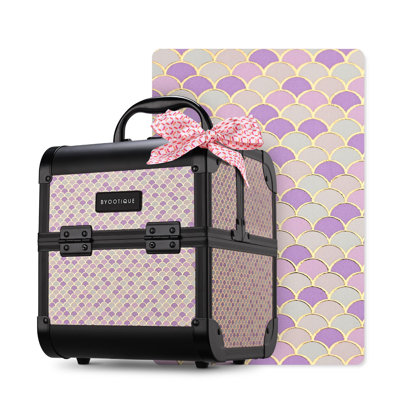  Makeup Train Case with Mirror Cosmetic Box for Nail Art Deco Tyrian