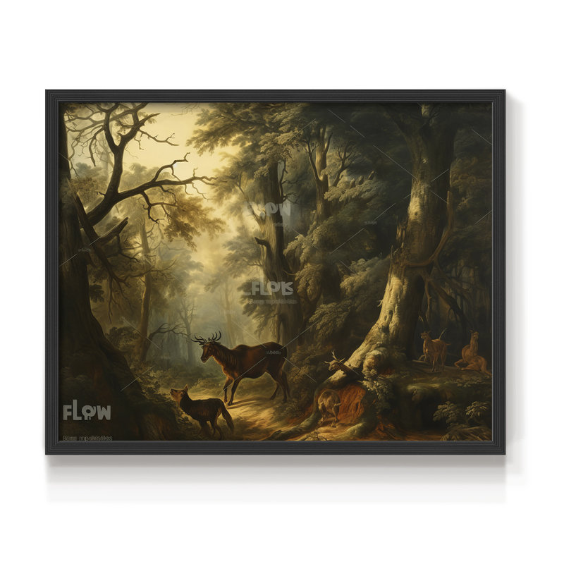 Chirstmas Art-CDIX - Reproduction encadrée - Restickable, H 11 po x l 14 po, Noir, noir, noir, noir