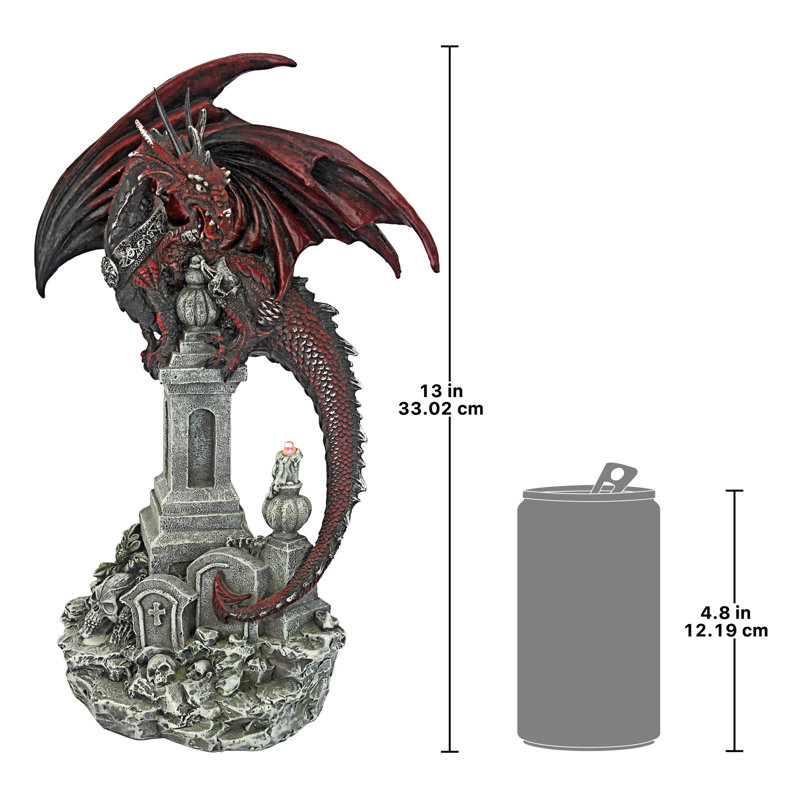 Figurine de cimetière gothique dragon de The Necropolis guerrier