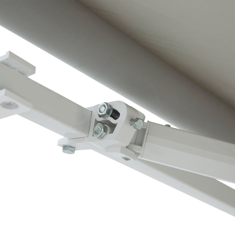 Auvent de patio rétractable, Gris clair, L 141,6 po x P 98,4 po, Couleur unie