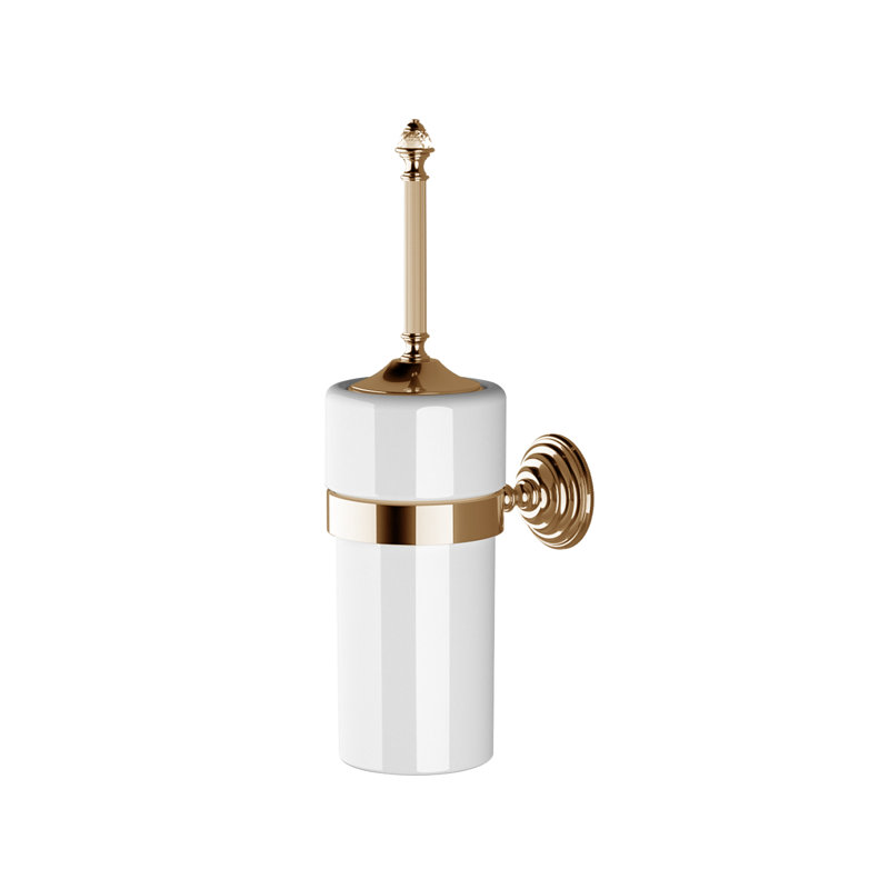 Diamond 16" Wall Mounted Toilet Brush and Holder, Light Gold
