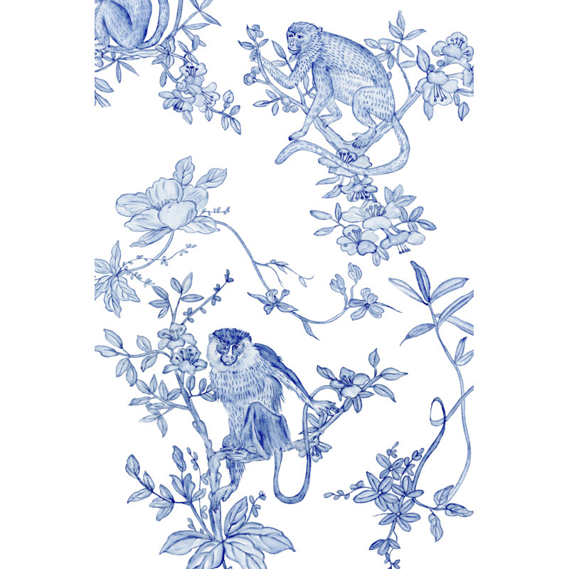 «Monkey Land II» par Melissa Wang - peinture sur toile tendue, H 48 po x l 32 po x P 1,25 po