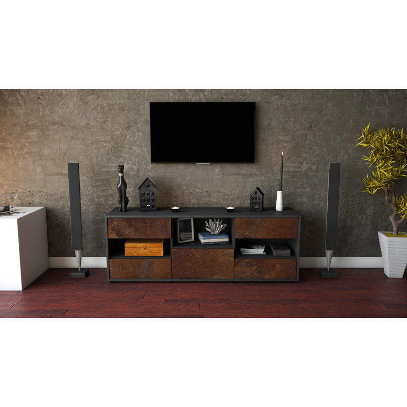 Yearby TV Stand, Rust / Matte Anthracite