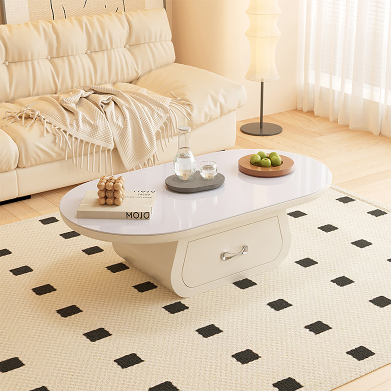 Table ovale simple et moderne, H 16,5 po x L 51,2 po x l 27,6 po 