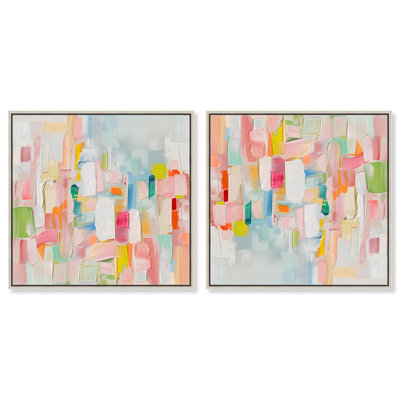 Symphonie de couleurs «I» sur toile satinée, art par Art Remedy