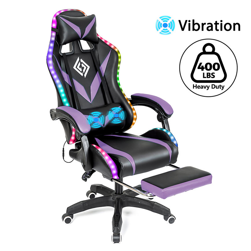 Fauteuil inclinable, ergonomique et pivotant Ivy Bronx, Mauve / Noir