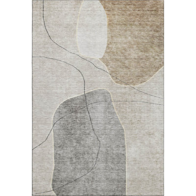 Premium Machine Washable Prisco Beige Rug