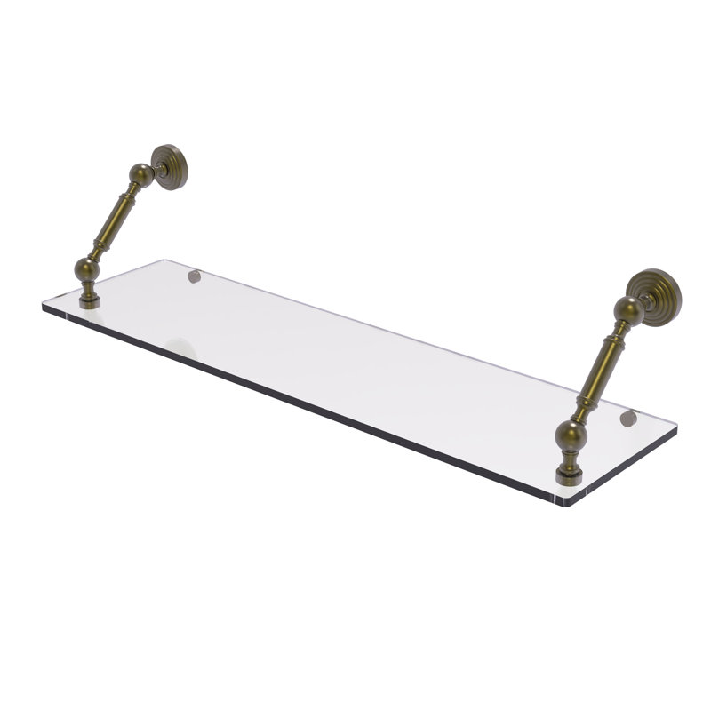 Tablette flottante Beresford, Laiton antique, H 7,3 po x l 30 po x P 8 po