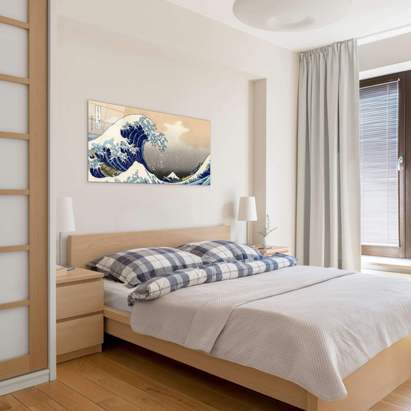 Homage to Hokusai - The great wave 50cm H x 100cm W High Quality Print on Frameless Panel, Lightweight, Ready to Hang