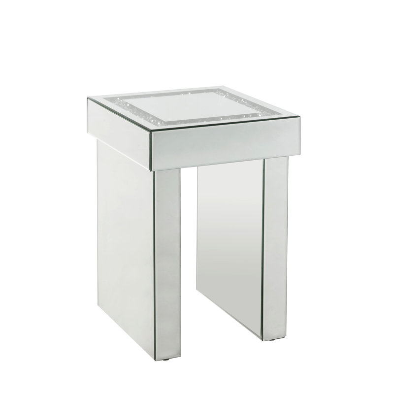 Mirrored Faux Diamonds End Table