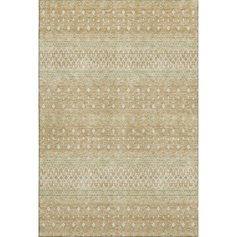 Premium Machine Washable Prisco Copper Rug, Rectangle 3' x 5'