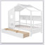 Lit simple en bois avec 2 tiroirs, lit pour enfant avec tablette de rangement et aire de jeu