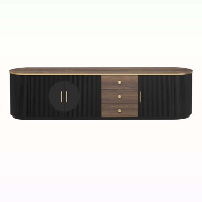 Console Table with 3 Drawers and 1 Shelf,Metal Handles and 2 Cabinets